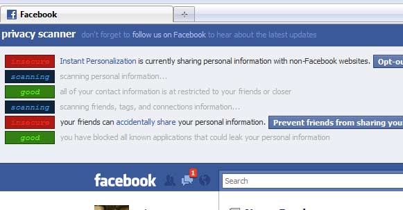 Facebook Privacy Scanner